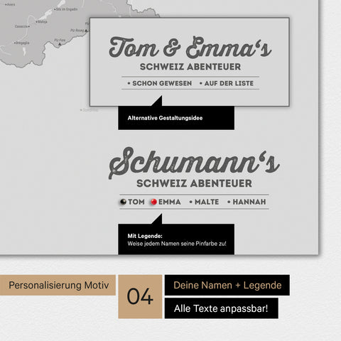 Switzerland Map TRAVEL® Premium Poster – in 18 colors