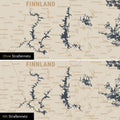 Skandinavien-Karte Leinwand in Hale Navy wahlweise mit oder ohne Straßennetz