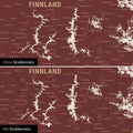 Skandinavien-Karte Leinwand in Bordeaux Rot wahlweise mit oder ohne Straßennetz