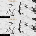 Skandinavien-Karte Leinwand in Dark Black (Schwarz-Weiss) wahlweise mit oder ohne Straßennetz