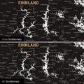 Skandinavien-Karte Leinwand in Light Black wahlweise mit oder ohne Straßennetz