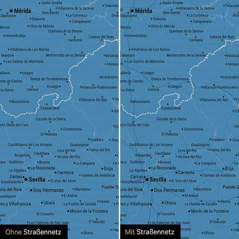 Spain & Portugal Push Pin Map TRAVEL® – Ocean Blue