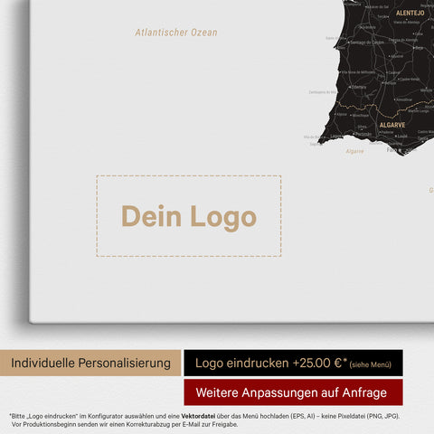 Spain & Portugal Push Pin Map TRAVEL® – Light Black