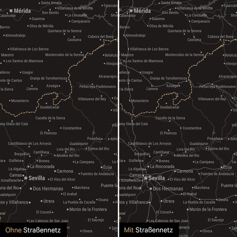 Spain & Portugal Push Pin Map TRAVEL® – Light Black