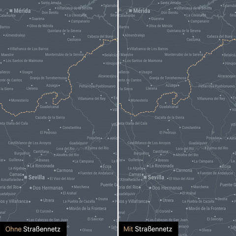 Spain & Portugal Push Pin Map TRAVEL® – Navy Light