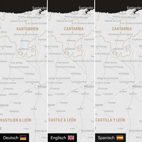 Spain & Portugal Push Pin Map TRAVEL® – Dark Black