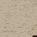Südafrika-Karte Pinn-Leinwand in Desert Sand (Beige) wahlweise mit oder ohne Straßennetz