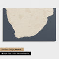 Neutral and simple standard version of a South Africa map as a Push Pin Map in Hale Navy (dark blue-beige)