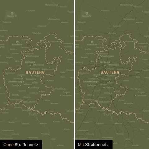 South Africa Push Pin Map TRAVEL® – Olive Green