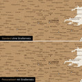 Vergleich einer England-Karte in Farbe Bronze mit und ohne Straßennetz