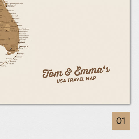 Personalisierung Motiv 1 von einer USA-Landkarte von Breuer's Weltkarten