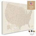 USA Amerika Karte in Gold mit sehr hohem Detailgrad als Pinnwand Leinwand zum Pinnen und Markieren von Reisezielen kaufen