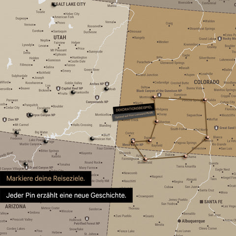 USA Push Pin Map TRAVEL® – Multicolor Beige