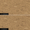 Vergleich einer USA-Amerika-Landkarte mit und ohne Straßennetz als Konfigurationsdetail