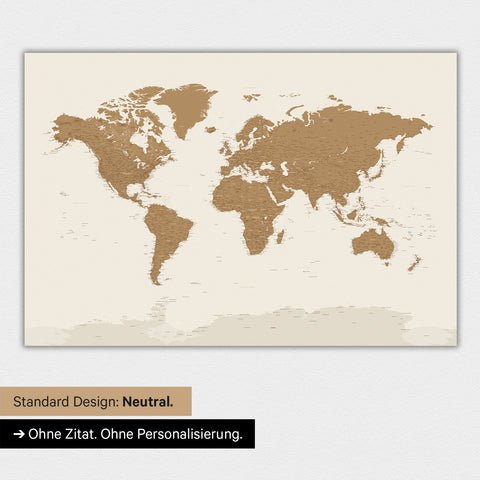 Neutral version of a magnetic world map ANTARCTICA in bronze