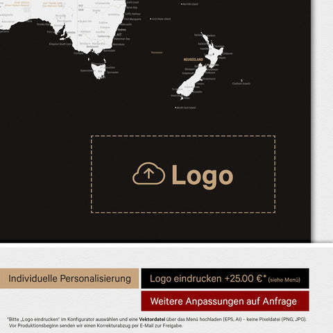 World Map ANTARCTICA® Magnet Board – Dark Black