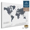 Magnetische Weltkarte ANTARCTICA mit Antarktis als massives Magnetboard in der Farbe Denim Blue, in einem modernen, minimalistischem Design zum Pinnen und Markieren von Reisezielen mit Magneten