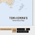 Magnetboard Weltkarte ANTARCTICA in Multicolor Atlas mit Personalisierung im Vintage-Stil