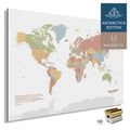 Magnetische Weltkarte ANTARCTICA mit Antarktis als massives Magnetboard in der Farbe Multicolor Sienna, in einem modernen, minimalistischem Design zum Pinnen und Markieren von Reisezielen mit Magneten