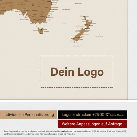 Carte du monde ANTARCTICA® à épingles – Bronze