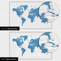 Carte du monde en bleu avec profondeurs marines en deux dimensions