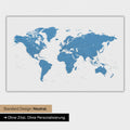 Carte du monde en version standard neutre et couleur bleue