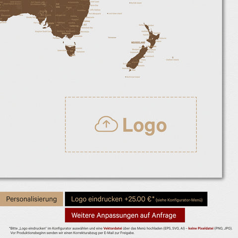 Weltkarte TRAVEL® Design Premium Poster – Brown