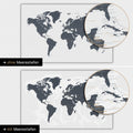 World map in denim blue color with two-dimensional sea depths