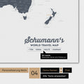 World map in Denim Blue color with personalization as a family logo