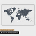World map in neutral standard design and color Denim Blue