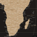 Weltkarte in der Equal-Earth-Projektion, Farbe Sonar Black, zeigt einen Ausschnitt von Afrika in seinen korrekten Größenverhältnissen und Proportionen