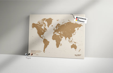 Weltkarten zum Pinnen und Planen. Vielfältig konfigurierbar – einzigartig designt.