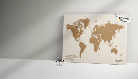 Weltkarten zum Pinnen und Planen. Vielfältig konfigurierbar – einzigartig designt.