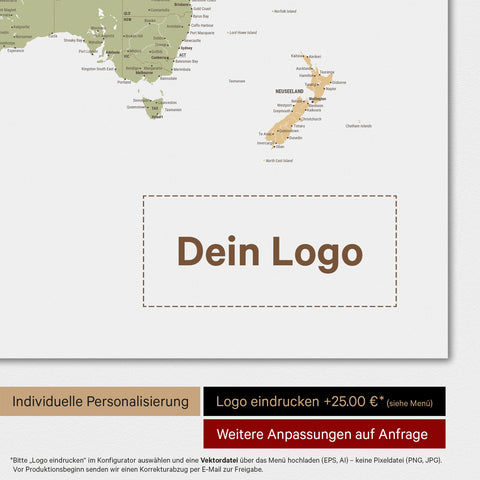 World Map TRAVEL® Premium Magnetic Board – Multicolor Sienna