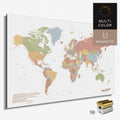 Magnetische Weltkarte in Multicolor Sienna als Magnetboard zum Pinnen und Markieren von Reisezielen kaufen