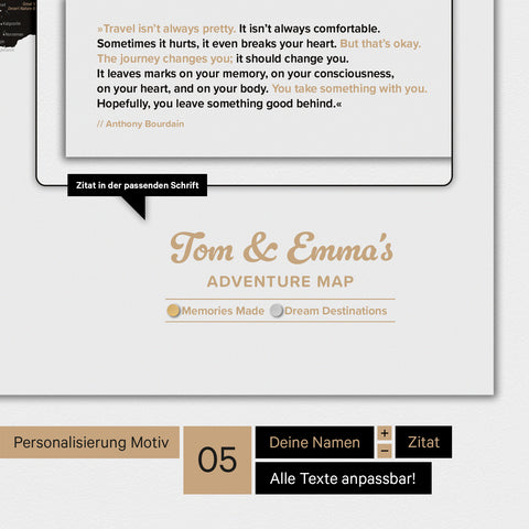 World Map TRAVEL® Premium Magnetic Board – Light Black