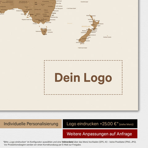 Carte du monde TRAVEL® Poster magnétique – Bronze