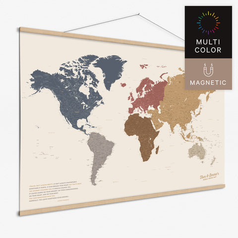 Magentische Weltkarte in Multicolor Matt als Magnet-Poster kaufen