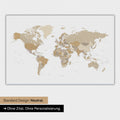 World map in neutral standard design and color Color Multicolor Beige