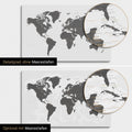 Weltkarte in Light Gray mit zweidimensionalen Meerestiefen