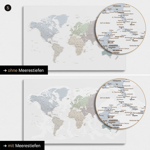 Carte du monde à épingles TRAVEL® – Multicolore Light