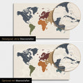 Weltkarte in Multicolor Vivid mit zweidimensionalen Meerestiefen