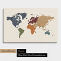 Neutrale und schlichte Ausführung einer Weltkarte als Pinn-Leinwand in Multicolor Vivid