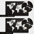 Weltkarte in Schwarz-Weiss mit zweidimensionalen Meerestiefen