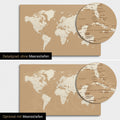 Weltkarte in Treasure Gold mit zweidimensionalen Meerestiefen