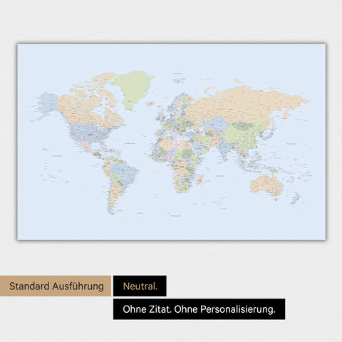 Magnetische Weltkarte in neutraler Standard-Ausführung und Farbe Multicolor Atlas