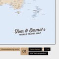 Personalized Political World Map in Color Multicolor Atlas with your name printed