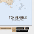 Political world map in color multicolor atlas with a vintage logo as modern personalization