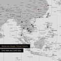 Ausschnitt einer Zeitzonen-Weltkarte in Hellgrau zeigt einen Ausschnitt von Südost-Asien