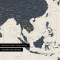 Ausschnitt einer Zeitzonen-Weltkarte in Navy Light zeigt einen Ausschnitt von Südost-Asien